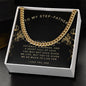 Stainless Steel Cuban Necklace for Step-Dad from Daughter or Son – Gift for Christmas, Birthday