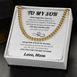 To My Son From Mom, Son Gifts From Mom and Dad, Mother and Son Necklace, Birthday Gift For My Son Graduation Christmas Cuban Link Chain Necklace Present