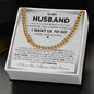 Necklace Gift From Wife to Husband, Anniversary Cuban Chain Necklace for Men, Romantic Jewelry Gift for Him on Birthday, Christmas, Valentine's Day