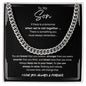 To My Son From Mom, Son Gifts From Mom and Dad, Mother and Son Necklace, Birthday Gift For My Son Graduation Christmas Cuban Link Chain Necklace Present