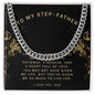 Stainless Steel Cuban Necklace for Step-Dad from Daughter or Son – Gift for Christmas, Birthday