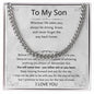 To My Son From Mom, Son Gifts From Mom and Dad, Mother and Son Necklace, Birthday Gift For My Son Graduation Christmas Cuban Link Chain Necklace Present