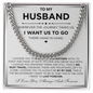 Necklace Gift From Wife to Husband, Anniversary Cuban Chain Necklace for Men, Romantic Jewelry Gift for Him on Birthday, Christmas, Valentine's Day
