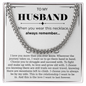 Necklace Gift From Wife to Husband, Anniversary Cuban Chain Necklace for Men, Romantic Jewelry Gift for Him on Birthday, Christmas, Valentine's Day