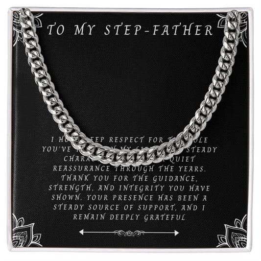 Men’s Necklace for Step Dad from Daughter or Son – Father’s Day, Christmas, Birthday Gift