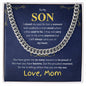 To My Son From Mom, Son Gifts From Mom and Dad, Mother and Son Necklace, Birthday Gift For My Son Graduation Christmas Cuban Link Chain Necklace Present
