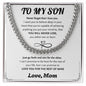 To My Son From Mom, Son Gifts From Mom and Dad, Mother and Son Necklace, Birthday Gift For My Son Graduation Christmas Cuban Link Chain Necklace Present