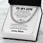 To My Son Cuban Link Chain Necklace from Mom Heartfelt Gift for Son from Parents Birthday, Graduation, Christmas Jewelry