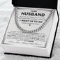 Necklace Gift From Wife to Husband, Anniversary Cuban Chain Necklace for Men, Romantic Jewelry Gift for Him on Birthday, Christmas, Valentine's Day