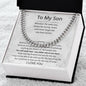 To My Son From Mom, Son Gifts From Mom and Dad, Mother and Son Necklace, Birthday Gift For My Son Graduation Christmas Cuban Link Chain Necklace Present