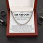 Necklace Gift From Wife to Husband, Anniversary Cuban Chain Necklace for Men, Romantic Jewelry Gift for Him on Birthday, Christmas, Valentine's Day