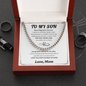 To My Son Cuban Link Chain Necklace from Mom Heartfelt Gift for Son from Parents Birthday, Graduation, Christmas Jewelry