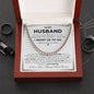 Necklace Gift From Wife to Husband, Anniversary Cuban Chain Necklace for Men, Romantic Jewelry Gift for Him on Birthday, Christmas, Valentine's Day