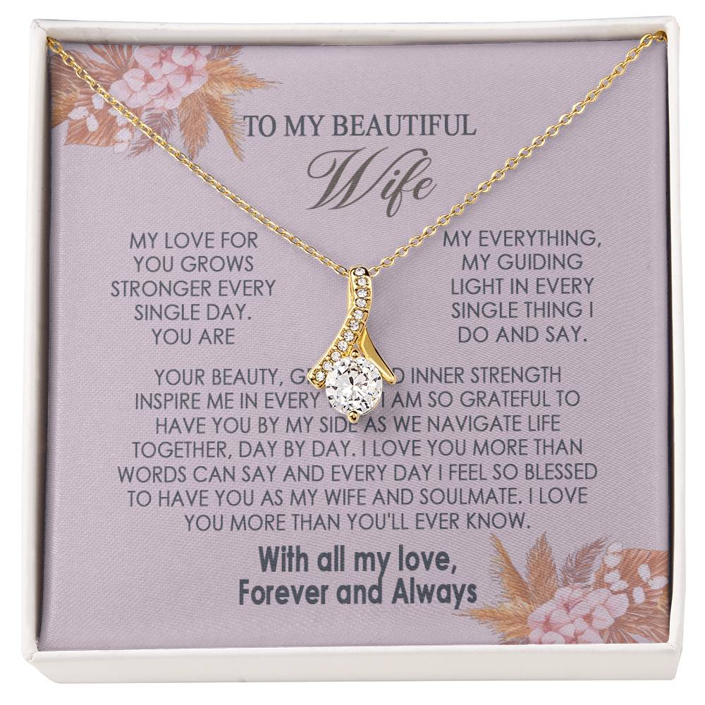 Gifts To My Beautiful Wife Necklace Sentimental Gift For Wife Valentines Day Gift To My Wife Necklace With Heartfelt my Everything Message Card, Wife Gift From Husband Soulmate Necklace For Her Alluring Beauti Template