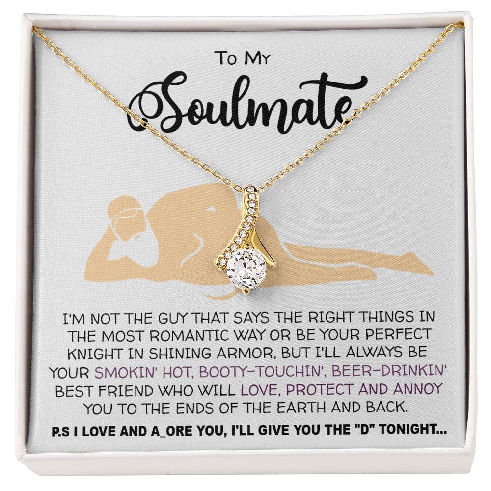 Necklace To my Soulmate necklace for Women Gifts from Boyfriend Funny Gifts For Girlfriend Best Birthday Gift Ideas For Wife, Romantic Jewelry For Her Anniversary on Valentine day Alluring Beauti Template
