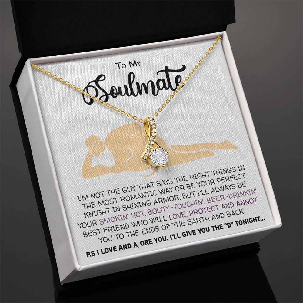 Necklace To my Soulmate necklace for Women Gifts from Boyfriend Funny Gifts For Girlfriend Best Birthday Gift Ideas For Wife, Romantic Jewelry For Her Anniversary on Valentine day Alluring Beauti Template