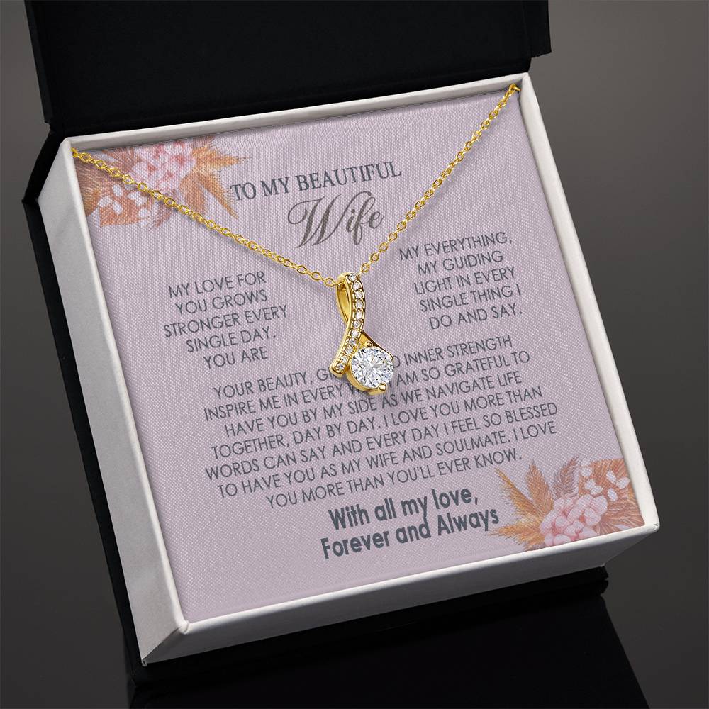 Gifts To My Beautiful Wife Necklace Sentimental Gift For Wife Valentines Day Gift To My Wife Necklace With Heartfelt my Everything Message Card, Wife Gift From Husband Soulmate Necklace For Her Alluring Beauti Template