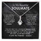 To My Beautiful Soulmate Necklace Girlfriend Soulmate Gift for Her To My Wife Necklace With Heartfelt Message And Elegant Gift Box for Women, Birthday Gifts For Wife Gifts From Husband Alluring Beauti Template