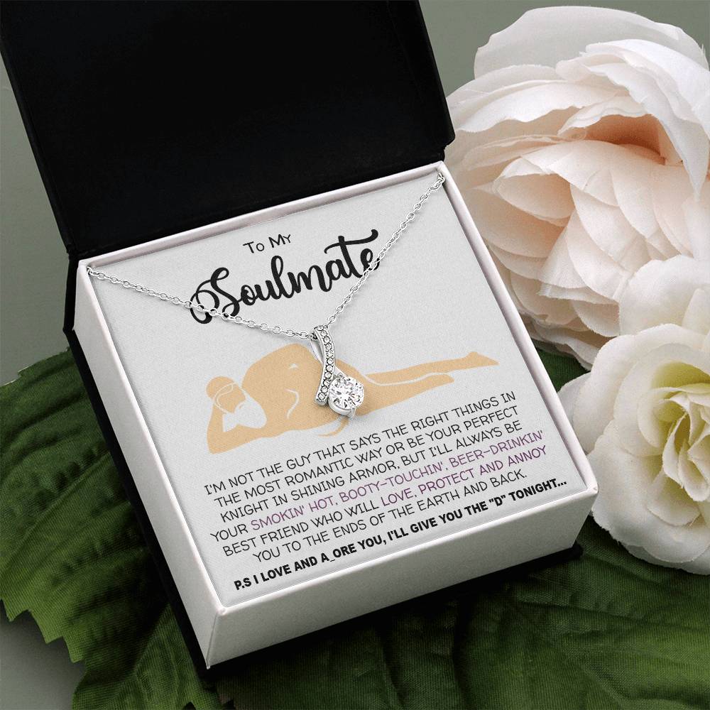 Necklace To my Soulmate necklace for Women Gifts from Boyfriend Funny Gifts For Girlfriend Best Birthday Gift Ideas For Wife, Romantic Jewelry For Her Anniversary on Valentine day Alluring Beauti Template