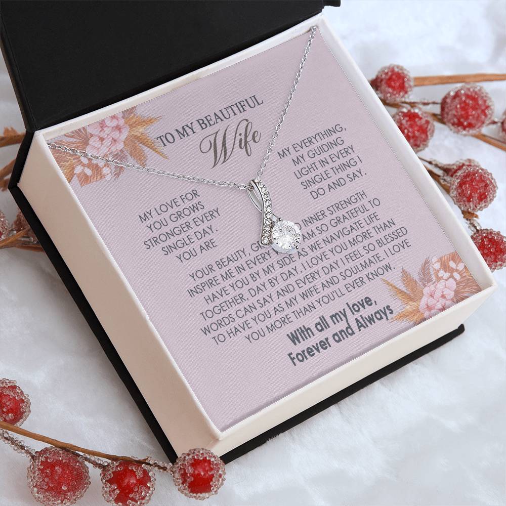 Gifts To My Beautiful Wife Necklace Sentimental Gift For Wife Valentines Day Gift To My Wife Necklace With Heartfelt my Everything Message Card, Wife Gift From Husband Soulmate Necklace For Her Alluring Beauti Template