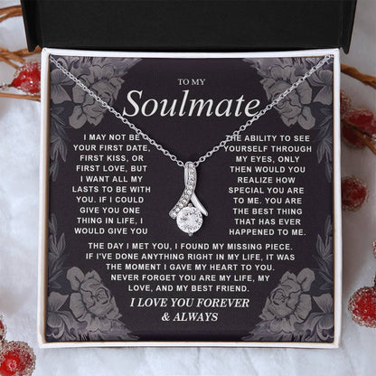To My Soulmate Necklace Gift for Wife, Girlfriend, Fiancée - Anniversary, Valentine's Day Necklace Gift Soul Mates Gift, Soulmate Jewelry Birthday Gifts From Husband Alluring Beauti Template