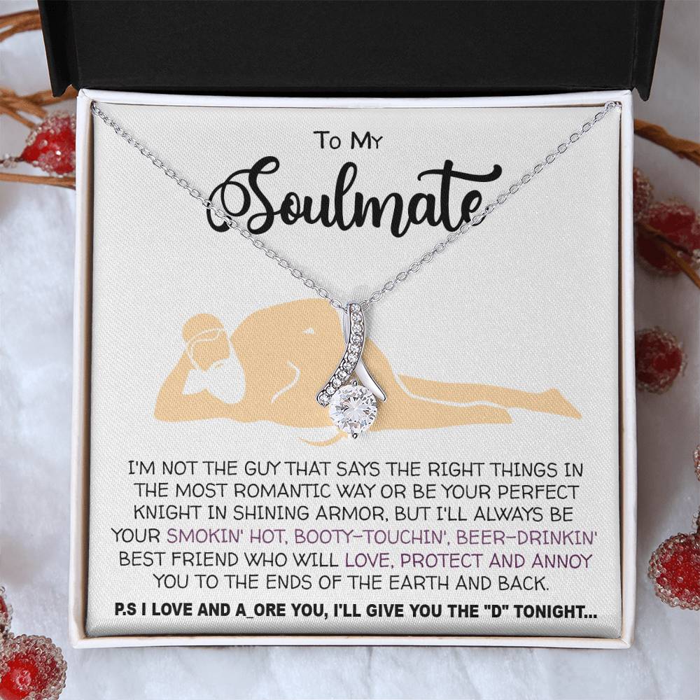 Necklace To my Soulmate necklace for Women Gifts from Boyfriend Funny Gifts For Girlfriend Best Birthday Gift Ideas For Wife, Romantic Jewelry For Her Anniversary on Valentine day Alluring Beauti Template