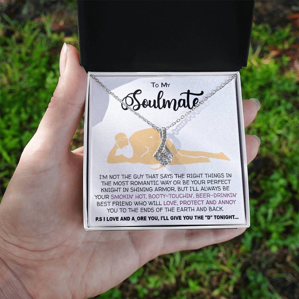 Necklace To my Soulmate necklace for Women Gifts from Boyfriend Funny Gifts For Girlfriend Best Birthday Gift Ideas For Wife, Romantic Jewelry For Her Anniversary on Valentine day Alluring Beauti Template