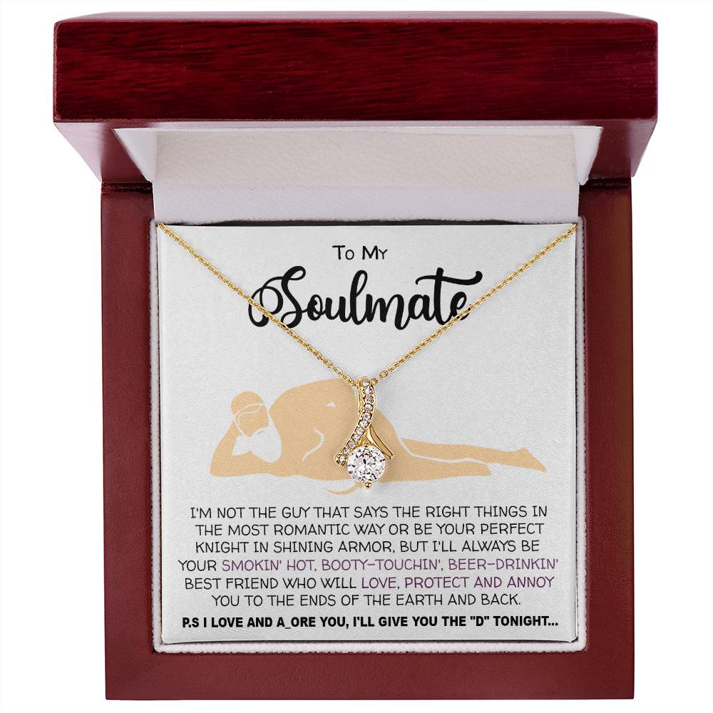 Necklace To my Soulmate necklace for Women Gifts from Boyfriend Funny Gifts For Girlfriend Best Birthday Gift Ideas For Wife, Romantic Jewelry For Her Anniversary on Valentine day Alluring Beauti Template