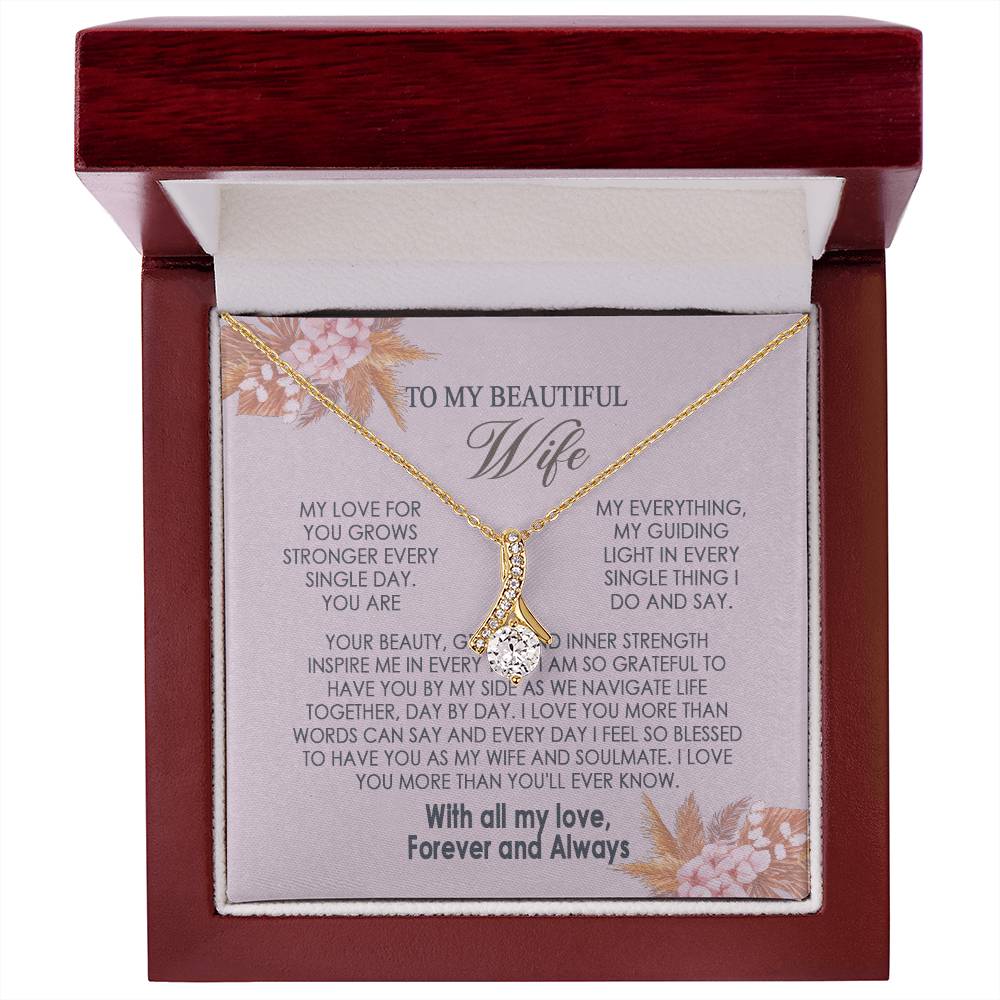 Gifts To My Beautiful Wife Necklace Sentimental Gift For Wife Valentines Day Gift To My Wife Necklace With Heartfelt my Everything Message Card, Wife Gift From Husband Soulmate Necklace For Her Alluring Beauti Template