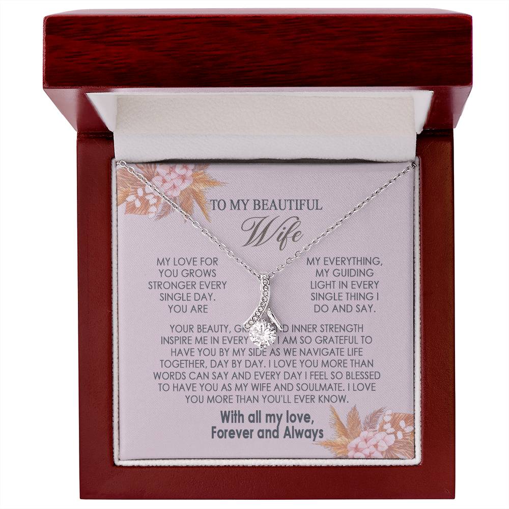 Gifts To My Beautiful Wife Necklace Sentimental Gift For Wife Valentines Day Gift To My Wife Necklace With Heartfelt my Everything Message Card, Wife Gift From Husband Soulmate Necklace For Her Alluring Beauti Template