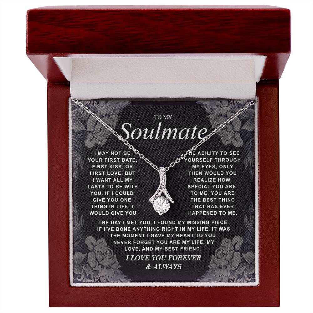 To My Soulmate Necklace Gift for Wife, Girlfriend, Fiancée - Anniversary, Valentine's Day Necklace Gift Soul Mates Gift, Soulmate Jewelry Birthday Gifts From Husband Alluring Beauti Template