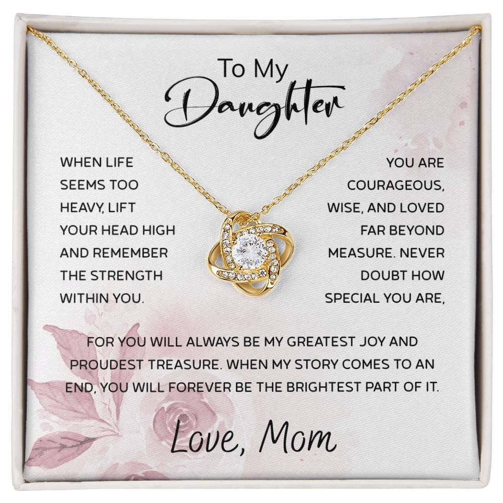 Daughter Gifts from Mom – To My Daughter 925 Sterling Silver Pendant Necklace with Heartfelt Message Card, Birthday Graduation Christmas Jewelry