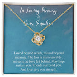 Necklace gifts Love Knot, Loss of Grandson Necklace In Loving Memory Of Your Grandson, Gifts For Loss Of A Grandson Gift, Grandson Condolence include Standard Box Gifts Birthday, on Christmas Silver L ASIN: B08XGWZ295 SKU: nhinthaygichuaknot24-1_44