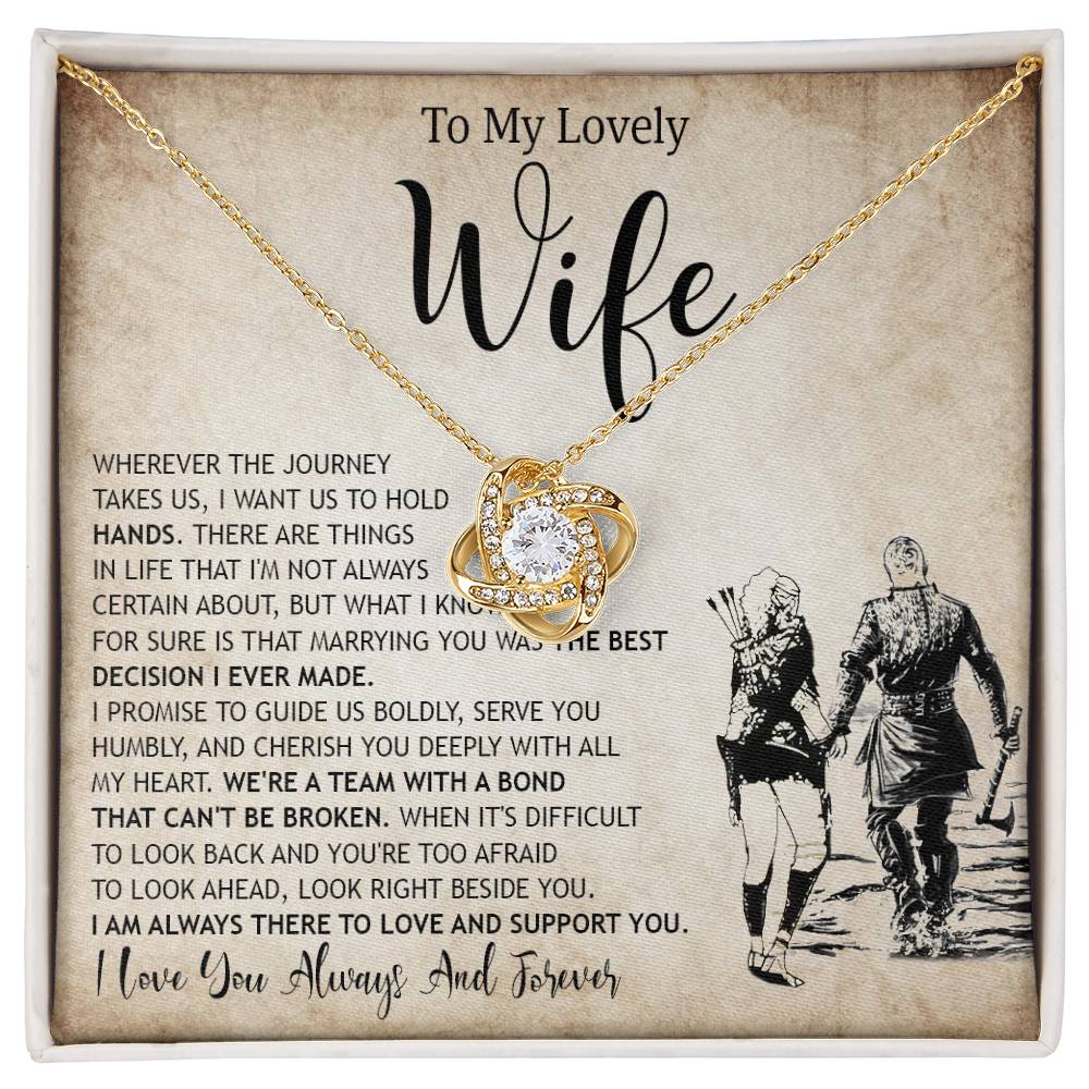 To My Lovely Wife Knot Necklace for Granddaughter Vippppp