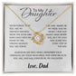 Daughter Gifts from Mom – To My Daughter 925 Sterling Silver Pendant Necklace with Heartfelt Message Card, Birthday Graduation Christmas Jewelry