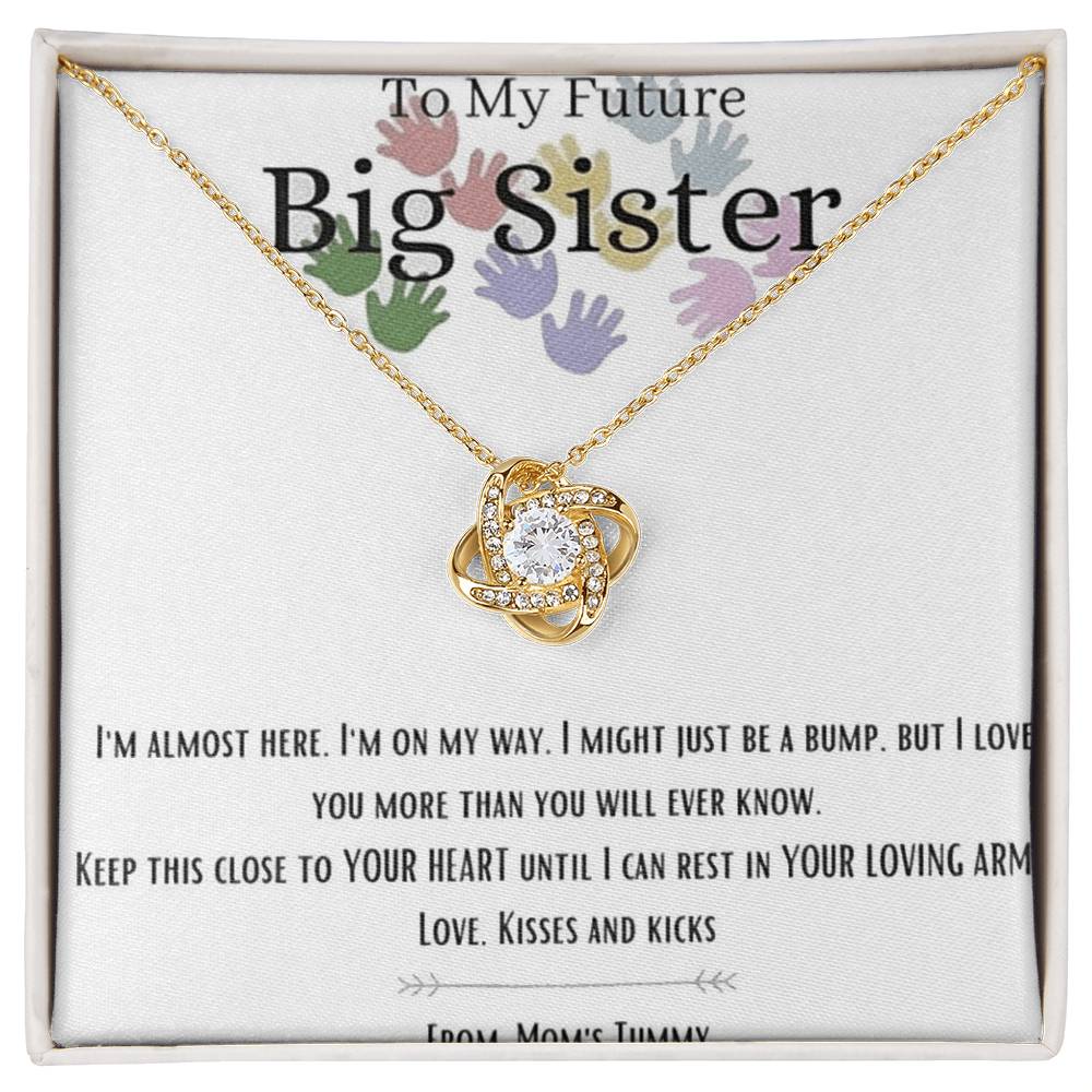 Necklace Love Knot, New Sister Gift For Future Big Sister Gift For Soon To Be Sister Reveal To Sister To Be Gift Sister Announcement Promoted To Wedding Day, Gift For Daughter Gifts Christmas, on Birt