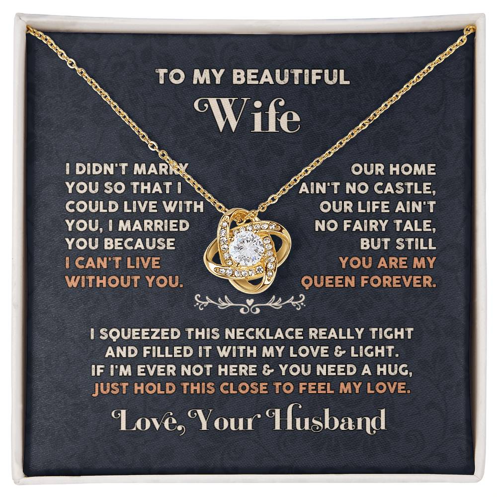 Wife love you Husaband Knot Necklace for Granddaughter Vippppp