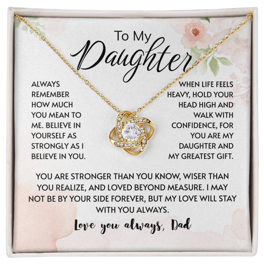 Daughter Gifts from Mom – To My Daughter 925 Sterling Silver Pendant Necklace with Heartfelt Message Card, Birthday Graduation Christmas Jewelry