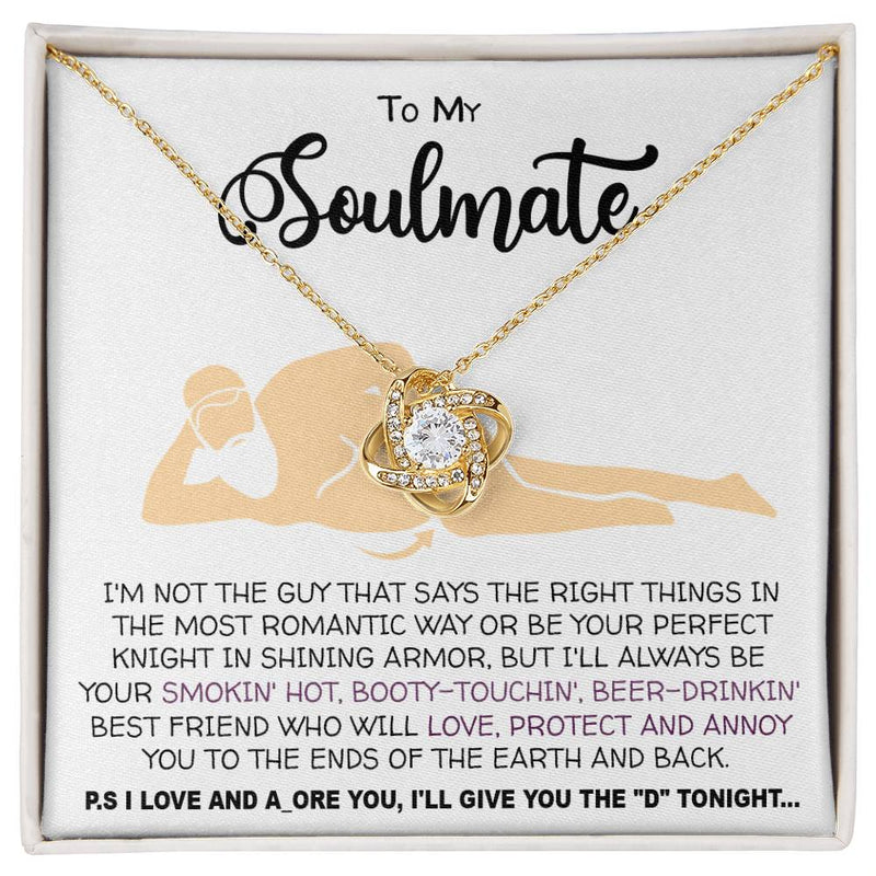 Necklace To my Soulmate necklace for Women Gifts from Boyfriend Funny Gifts For Girlfriend Best Birthday Gift Ideas For Wife, Romantic Jewelry For Her Anniversary on Valentine day Knot Necklace for Granddaughter Vippppp