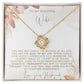 to my beautiful Wife Knot Necklace for Granddaughter Vippppp