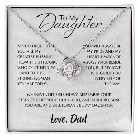 Daughter Gifts from Mom – To My Daughter 925 Sterling Silver Pendant Necklace with Heartfelt Message Card, Birthday Graduation Christmas Jewelry