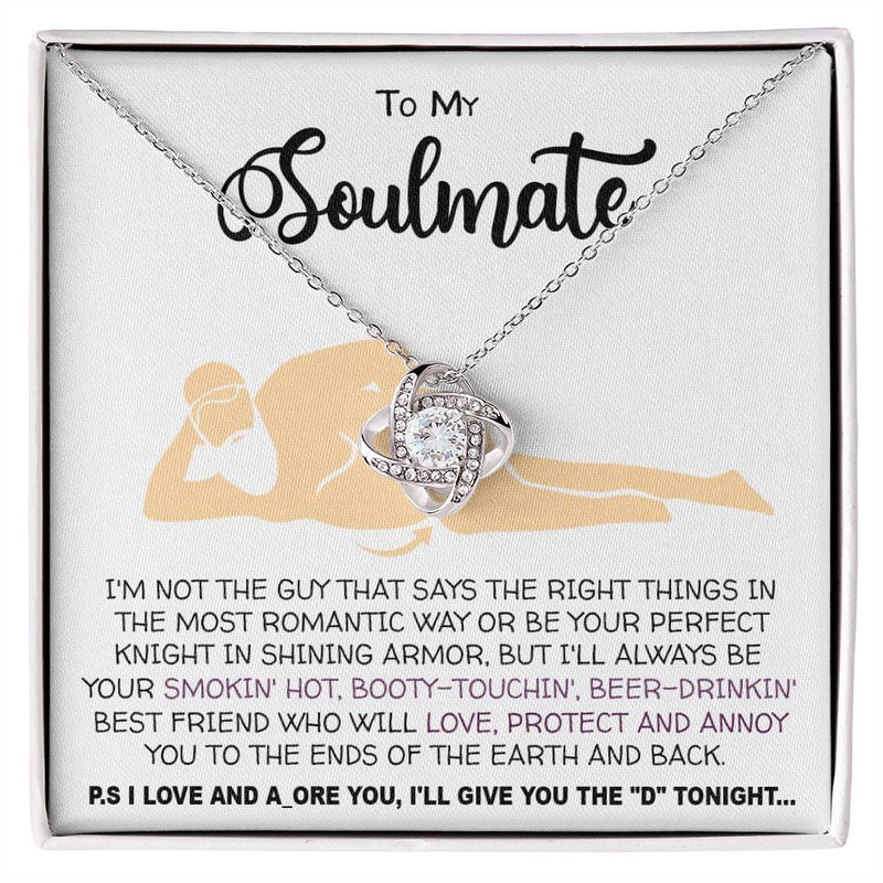 Necklace To my Soulmate necklace for Women Gifts from Boyfriend Funny Gifts For Girlfriend Best Birthday Gift Ideas For Wife, Romantic Jewelry For Her Anniversary on Valentine day Knot Necklace for Granddaughter Vippppp