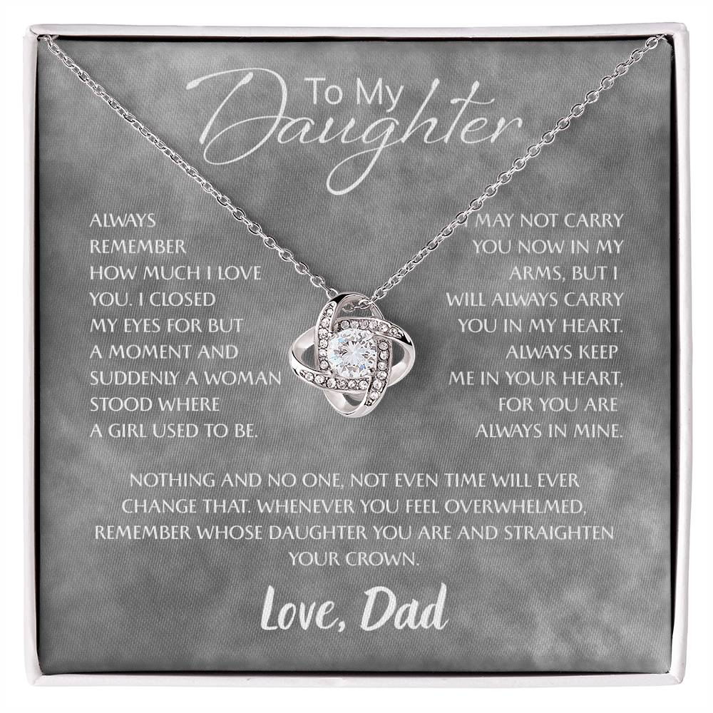 Daughter Gifts from Mom – To My Daughter 925 Sterling Silver Pendant Necklace with Heartfelt Message Card, Birthday Graduation Christmas Jewelry