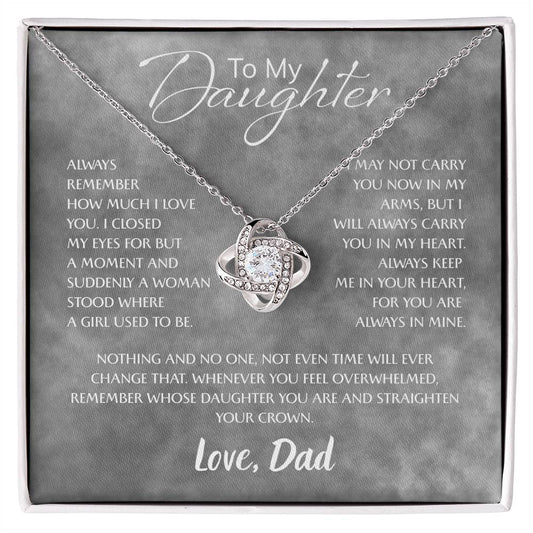 To My Daughter Necklace Card – Encouragement Gift from Mom, Jewelry Card with Inspirational Message, Birthday or Graduation Gift