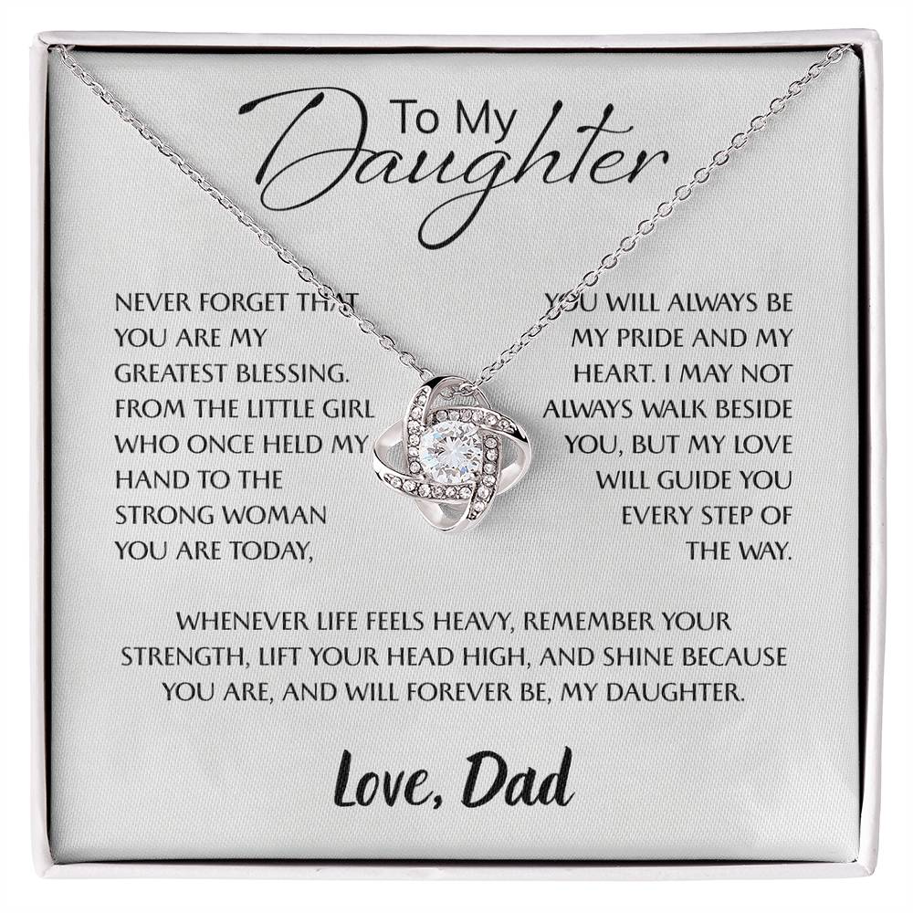 To My Daughter Necklace Card – Encouragement Gift from Mom, Jewelry Card with Inspirational Message, Birthday or Graduation Gift