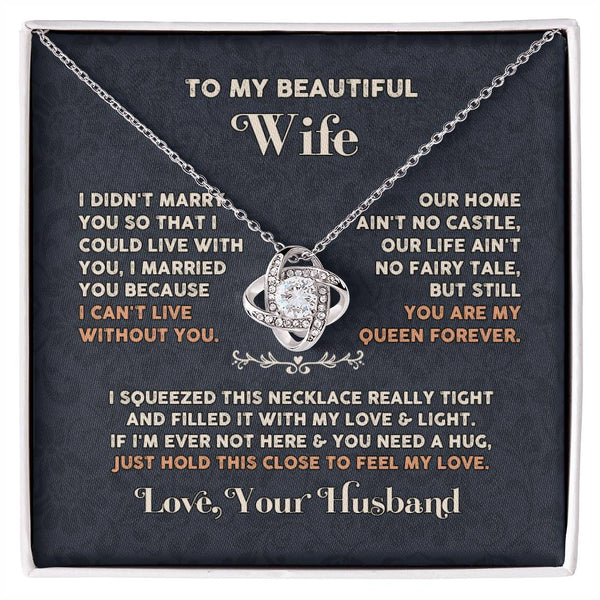 Wife love you Husaband Knot Necklace for Granddaughter Vippppp