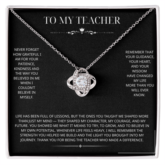 Teacher Necklace for Women, Stainless Steel Pendant with Appreciation Card – Meaningful Thank You Gift for Female Teacher, End of Year, Christmas
