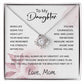 Daughter Gifts from Mom – To My Daughter 925 Sterling Silver Pendant Necklace with Heartfelt Message Card, Birthday Graduation Christmas Jewelry