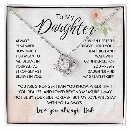 Daughter Gifts from Mom – To My Daughter 925 Sterling Silver Pendant Necklace with Heartfelt Message Card, Birthday Graduation Christmas Jewelry