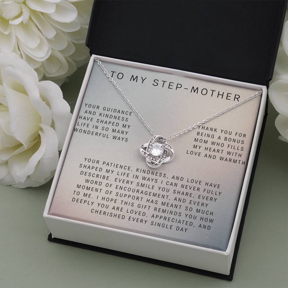 Stainless Steel Heart Necklace for Stepmom – Appreciation Gift from Daughter or Son for Birthday, Mother’s Day